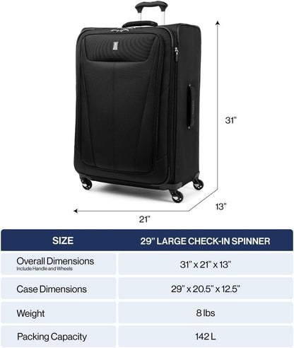 Maxlite 5 Softside Expandable Luggage with 4 Spinner Wheels, Lightweight Suitcase, Men and Women, Slate Green, Carry-on 21-Inch