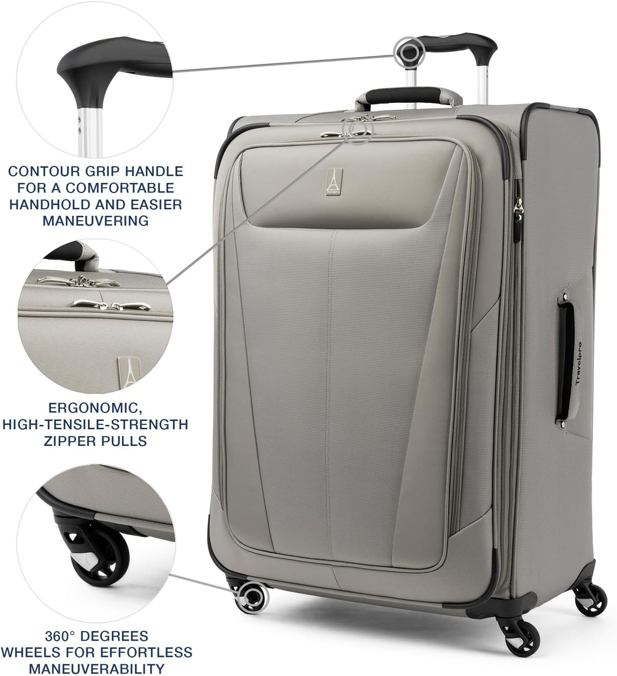 Maxlite 5 Softside Expandable Luggage with 4 Spinner Wheels, Lightweight Suitcase, Men and Women, Slate Green, Carry-on 21-Inch