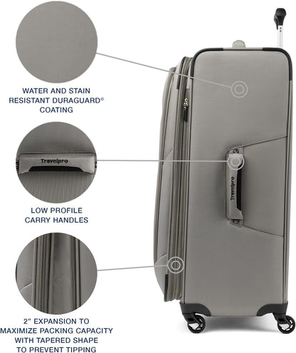 Maxlite 5 Softside Expandable Luggage with 4 Spinner Wheels, Lightweight Suitcase, Men and Women, Slate Green, Carry-on 21-Inch