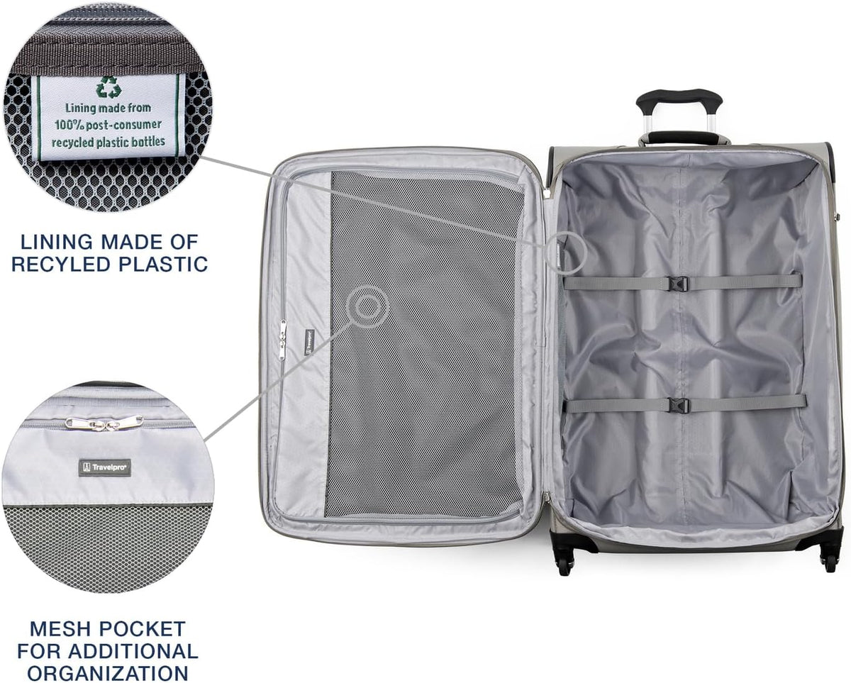 Maxlite 5 Softside Expandable Luggage with 4 Spinner Wheels, Lightweight Suitcase, Men and Women, Slate Green, Carry-on 21-Inch