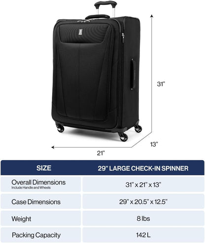 Maxlite 5 Softside Expandable Luggage with 4 Spinner Wheels, Lightweight Suitcase, Men and Women, Slate Green, Carry-on 21-Inch