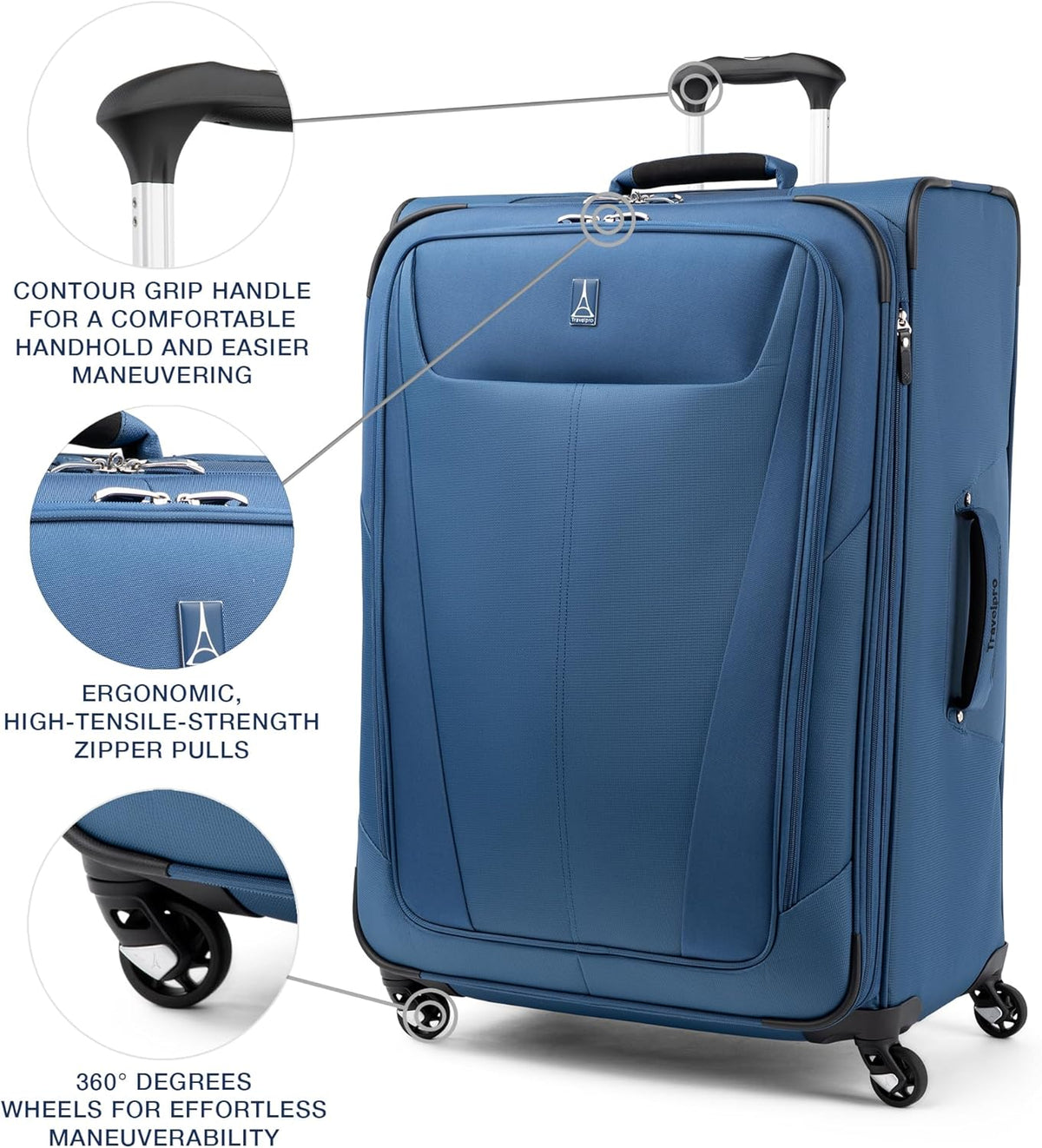 Maxlite 5 Softside Expandable Luggage with 4 Spinner Wheels, Lightweight Suitcase, Men and Women, Slate Green, Carry-on 21-Inch