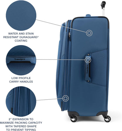 Maxlite 5 Softside Expandable Luggage with 4 Spinner Wheels, Lightweight Suitcase, Men and Women, Slate Green, Carry-on 21-Inch