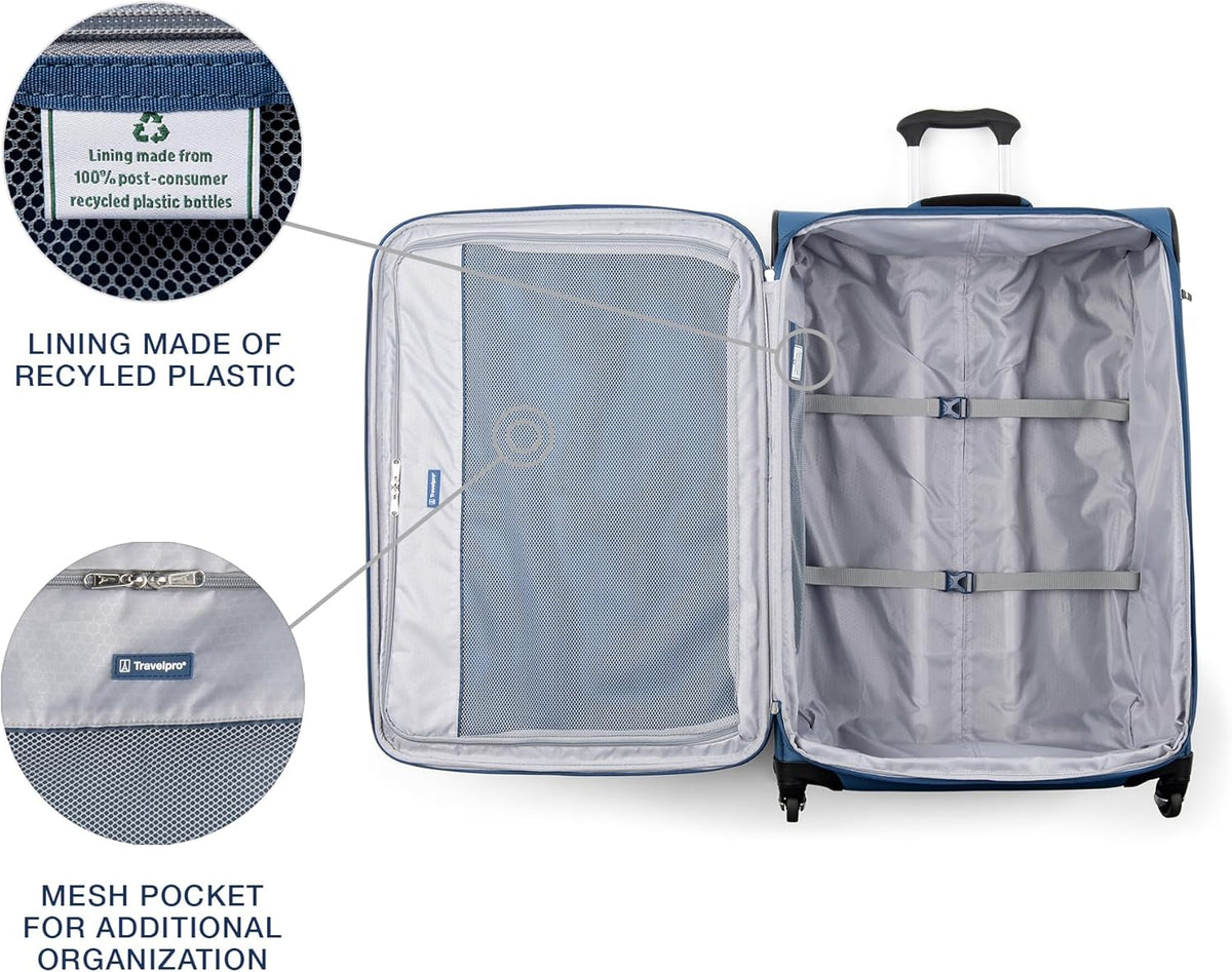 Maxlite 5 Softside Expandable Luggage with 4 Spinner Wheels, Lightweight Suitcase, Men and Women, Slate Green, Carry-on 21-Inch