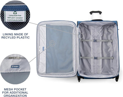 Maxlite 5 Softside Expandable Luggage with 4 Spinner Wheels, Lightweight Suitcase, Men and Women, Slate Green, Carry-on 21-Inch