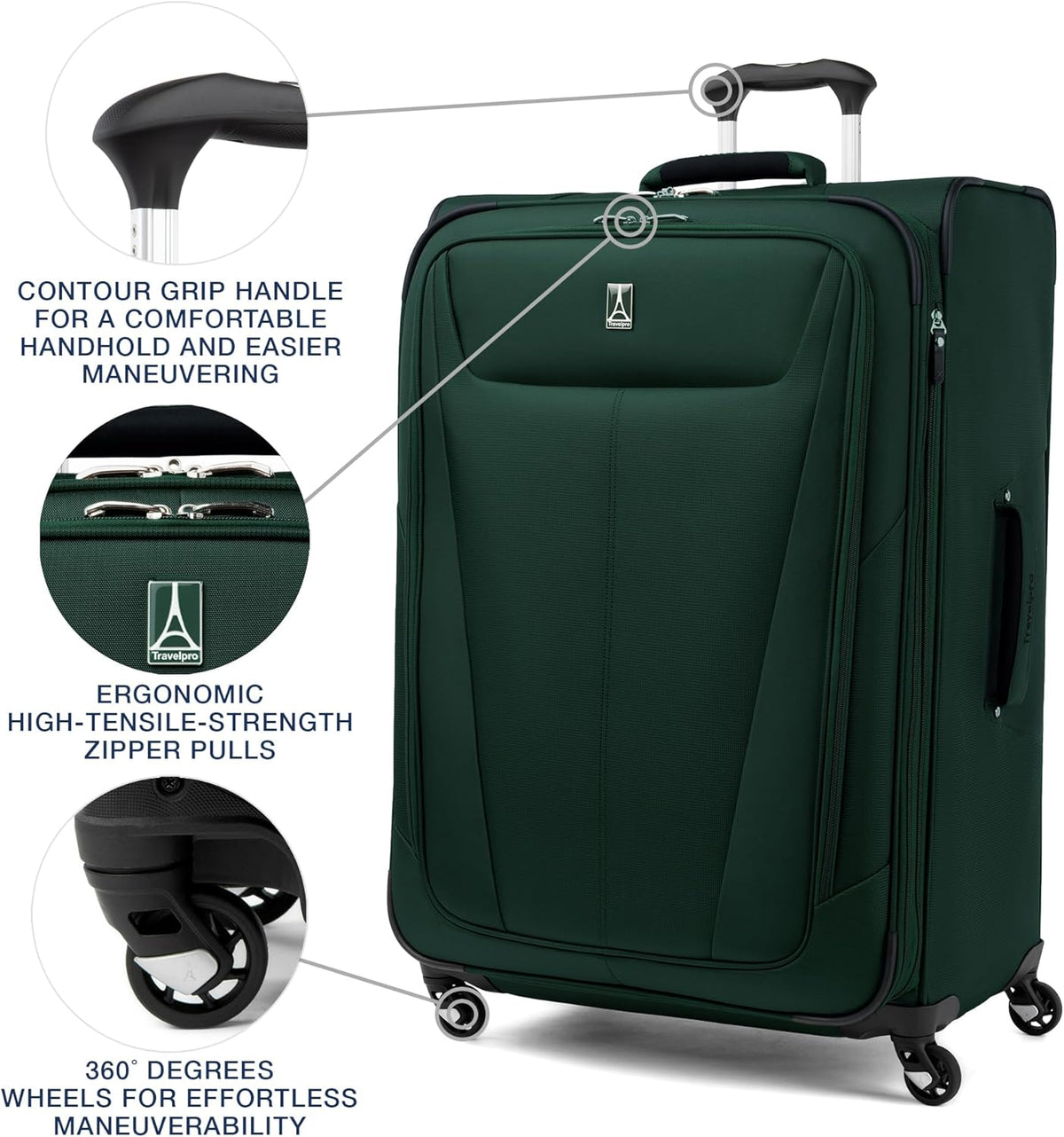 Maxlite 5 Softside Expandable Luggage with 4 Spinner Wheels, Lightweight Suitcase, Men and Women, Slate Green, Carry-on 21-Inch