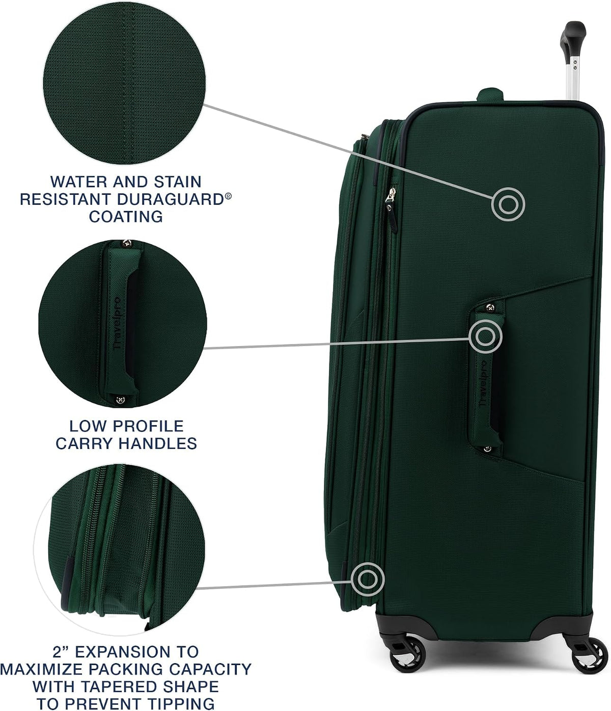 Maxlite 5 Softside Expandable Luggage with 4 Spinner Wheels, Lightweight Suitcase, Men and Women, Slate Green, Carry-on 21-Inch