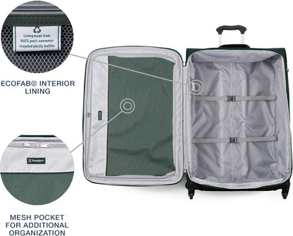 Maxlite 5 Softside Expandable Luggage with 4 Spinner Wheels, Lightweight Suitcase, Men and Women, Slate Green, Carry-on 21-Inch