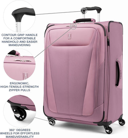 Maxlite 5 Softside Expandable Luggage with 4 Spinner Wheels, Lightweight Suitcase, Men and Women, Slate Green, Carry-on 21-Inch