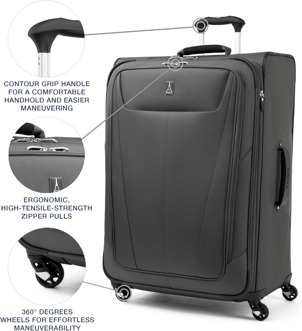 Maxlite 5 Softside Expandable Luggage with 4 Spinner Wheels, Lightweight Suitcase, Men and Women, Slate Green, Carry-on 21-Inch