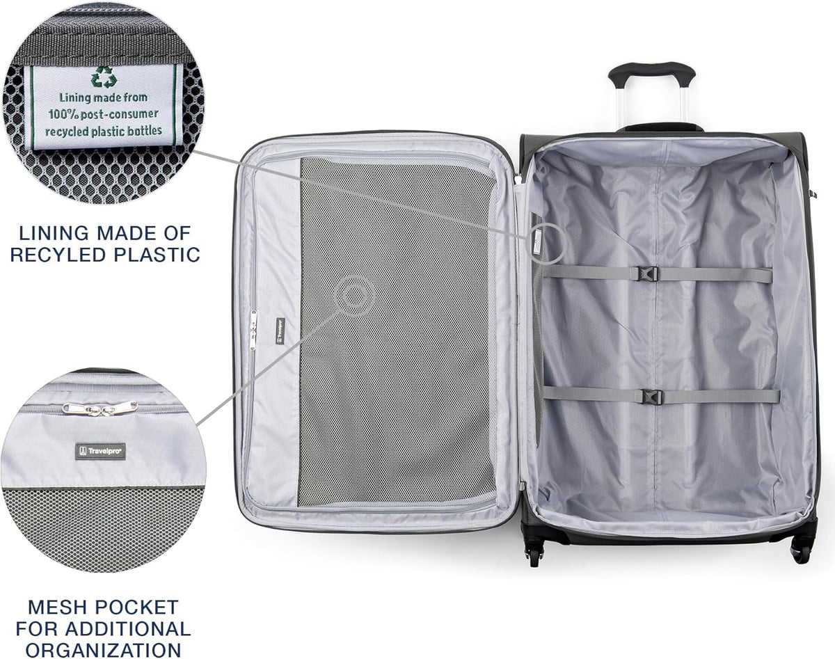Maxlite 5 Softside Expandable Luggage with 4 Spinner Wheels, Lightweight Suitcase, Men and Women, Slate Green, Carry-on 21-Inch