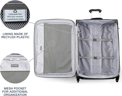 Maxlite 5 Softside Expandable Luggage with 4 Spinner Wheels, Lightweight Suitcase, Men and Women, Slate Green, Carry-on 21-Inch