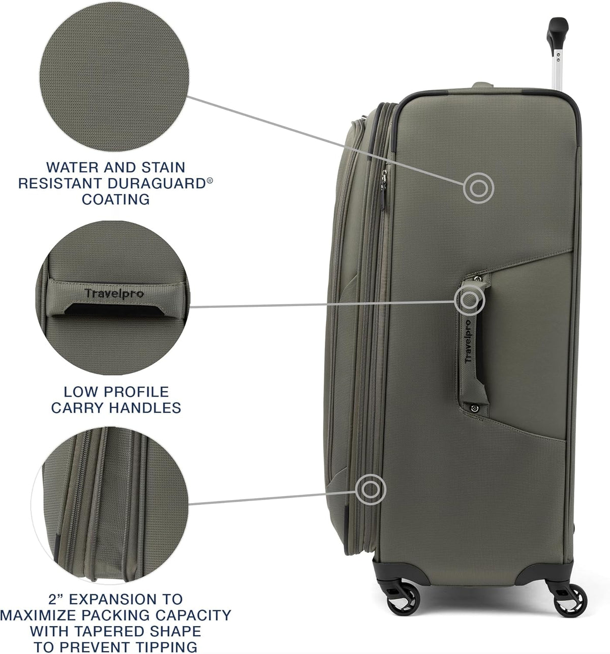 Maxlite 5 Softside Expandable Luggage with 4 Spinner Wheels, Lightweight Suitcase, Men and Women, Slate Green, Carry-on 21-Inch