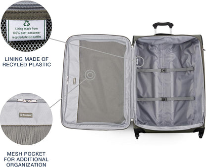 Maxlite 5 Softside Expandable Luggage with 4 Spinner Wheels, Lightweight Suitcase, Men and Women, Slate Green, Carry-on 21-Inch