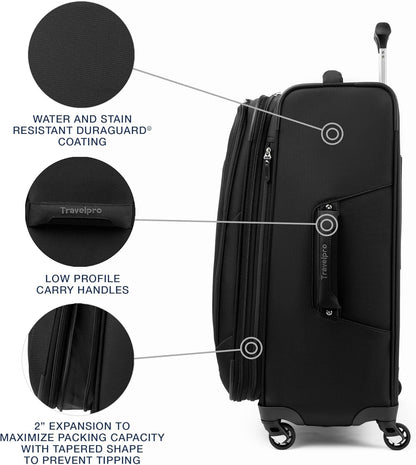 Maxlite 5 Softside Expandable Luggage with 4 Spinner Wheels, Lightweight Suitcase, Men and Women, Slate Green, Carry-on 21-Inch