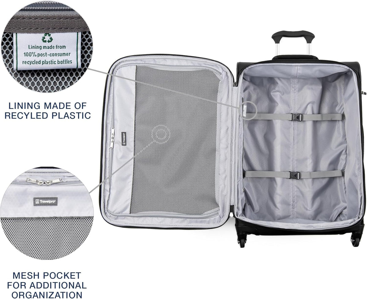 Maxlite 5 Softside Expandable Luggage with 4 Spinner Wheels, Lightweight Suitcase, Men and Women, Slate Green, Carry-on 21-Inch