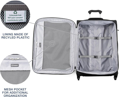 Maxlite 5 Softside Expandable Luggage with 4 Spinner Wheels, Lightweight Suitcase, Men and Women, Slate Green, Carry-on 21-Inch