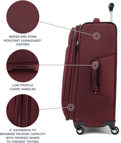 Maxlite 5 Softside Expandable Luggage with 4 Spinner Wheels, Lightweight Suitcase, Men and Women, Slate Green, Carry-on 21-Inch
