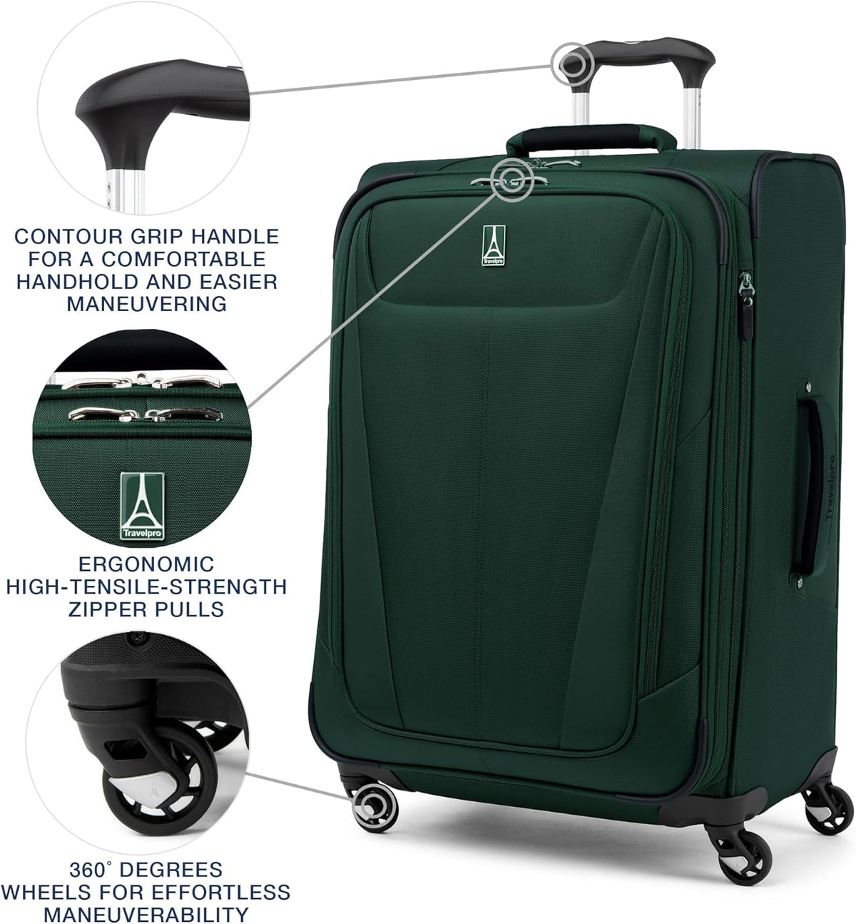 Maxlite 5 Softside Expandable Luggage with 4 Spinner Wheels, Lightweight Suitcase, Men and Women, Slate Green, Carry-on 21-Inch