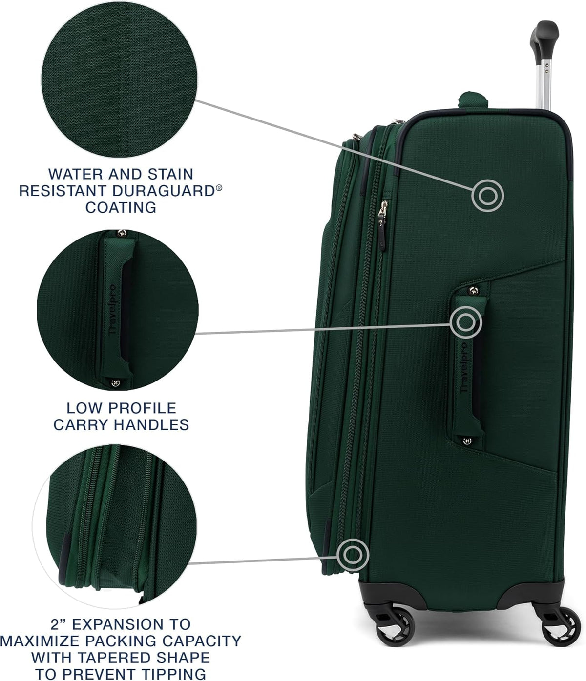 Maxlite 5 Softside Expandable Luggage with 4 Spinner Wheels, Lightweight Suitcase, Men and Women, Slate Green, Carry-on 21-Inch
