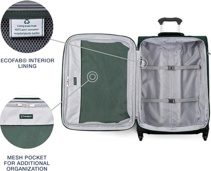 Maxlite 5 Softside Expandable Luggage with 4 Spinner Wheels, Lightweight Suitcase, Men and Women, Slate Green, Carry-on 21-Inch