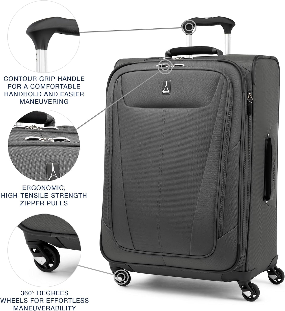 Maxlite 5 Softside Expandable Luggage with 4 Spinner Wheels, Lightweight Suitcase, Men and Women, Slate Green, Carry-on 21-Inch
