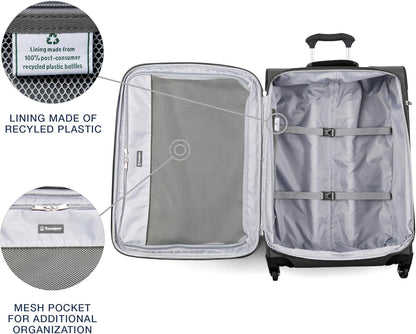 Maxlite 5 Softside Expandable Luggage with 4 Spinner Wheels, Lightweight Suitcase, Men and Women, Slate Green, Carry-on 21-Inch