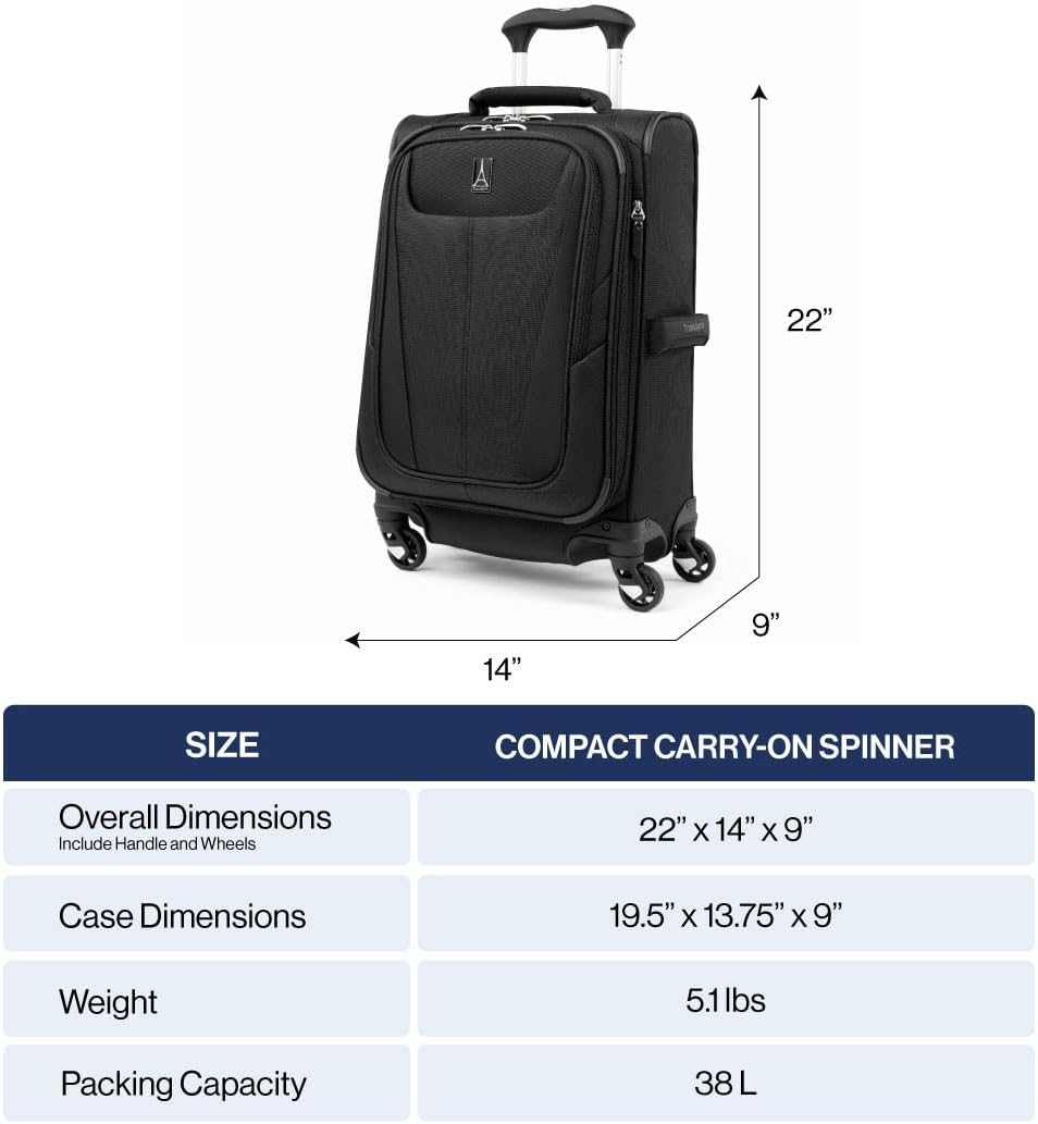 Maxlite 5 Softside Expandable Luggage with 4 Spinner Wheels, Lightweight Suitcase, Men and Women, Slate Green, Carry-on 21-Inch