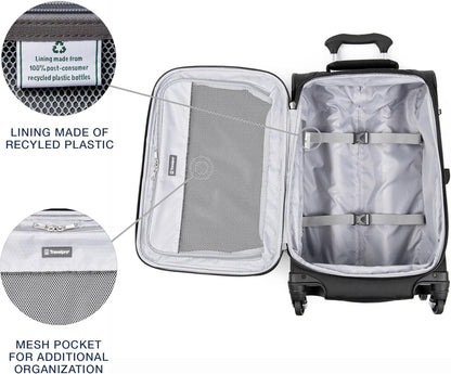 Maxlite 5 Softside Expandable Luggage with 4 Spinner Wheels, Lightweight Suitcase, Men and Women, Slate Green, Carry-on 21-Inch