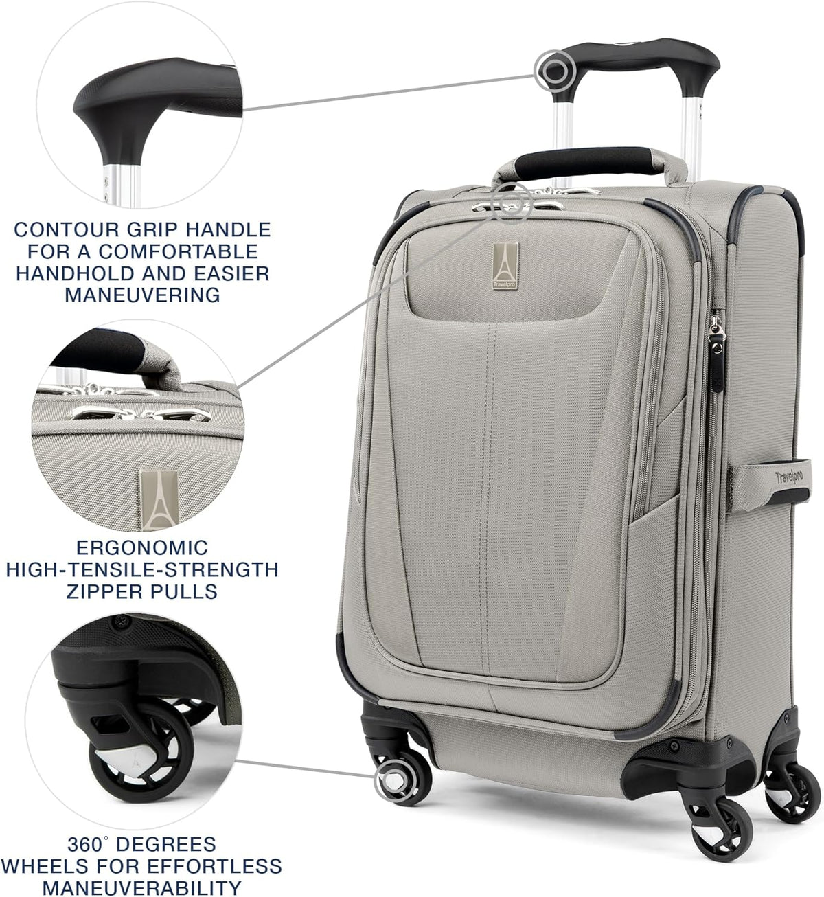 Maxlite 5 Softside Expandable Luggage with 4 Spinner Wheels, Lightweight Suitcase, Men and Women, Slate Green, Carry-on 21-Inch