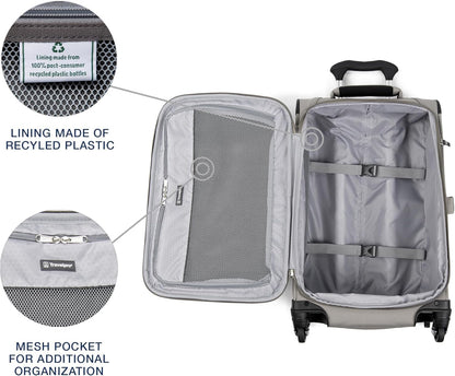 Maxlite 5 Softside Expandable Luggage with 4 Spinner Wheels, Lightweight Suitcase, Men and Women, Slate Green, Carry-on 21-Inch