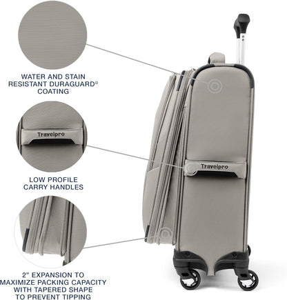 Maxlite 5 Softside Expandable Luggage with 4 Spinner Wheels, Lightweight Suitcase, Men and Women, Slate Green, Carry-on 21-Inch