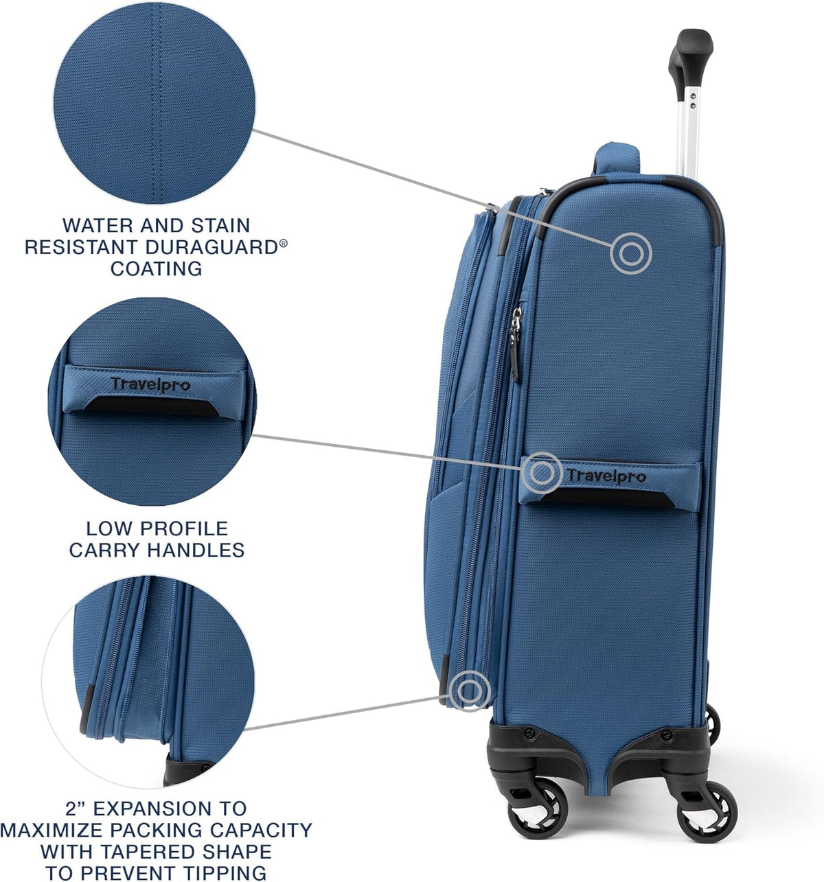 Maxlite 5 Softside Expandable Luggage with 4 Spinner Wheels, Lightweight Suitcase, Men and Women, Slate Green, Carry-on 21-Inch