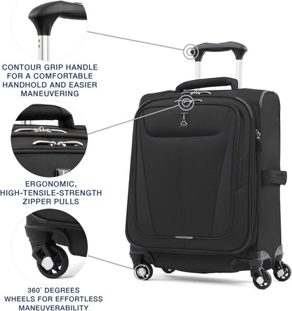 Maxlite 5 Softside Expandable Luggage with 4 Spinner Wheels, Lightweight Suitcase, Men and Women, Slate Green, Carry-on 21-Inch