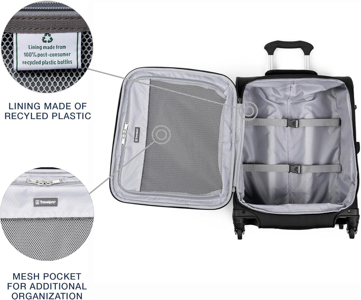 Maxlite 5 Softside Expandable Luggage with 4 Spinner Wheels, Lightweight Suitcase, Men and Women, Slate Green, Carry-on 21-Inch