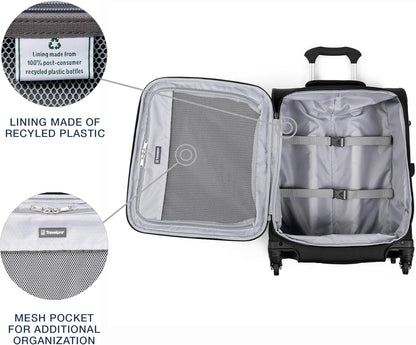Maxlite 5 Softside Expandable Luggage with 4 Spinner Wheels, Lightweight Suitcase, Men and Women, Slate Green, Carry-on 21-Inch
