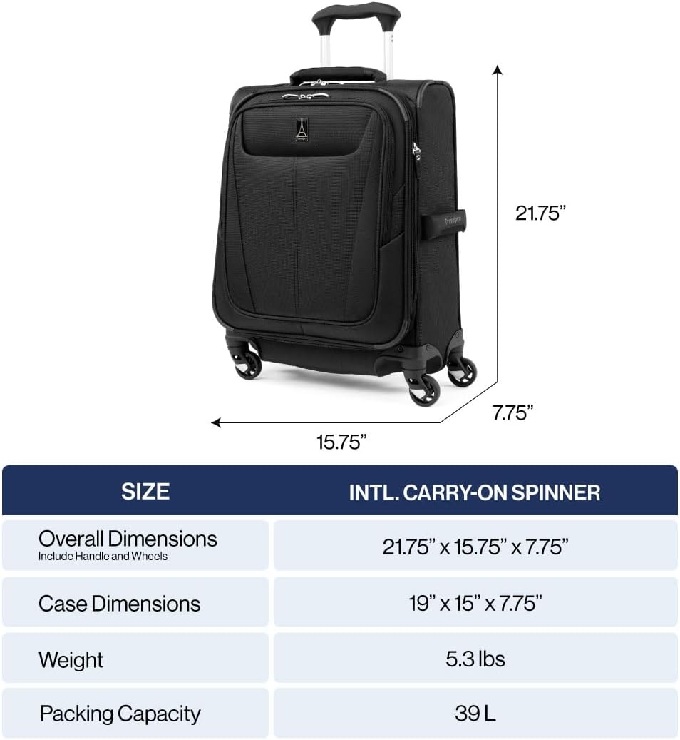 Maxlite 5 Softside Expandable Luggage with 4 Spinner Wheels, Lightweight Suitcase, Men and Women, Slate Green, Carry-on 21-Inch