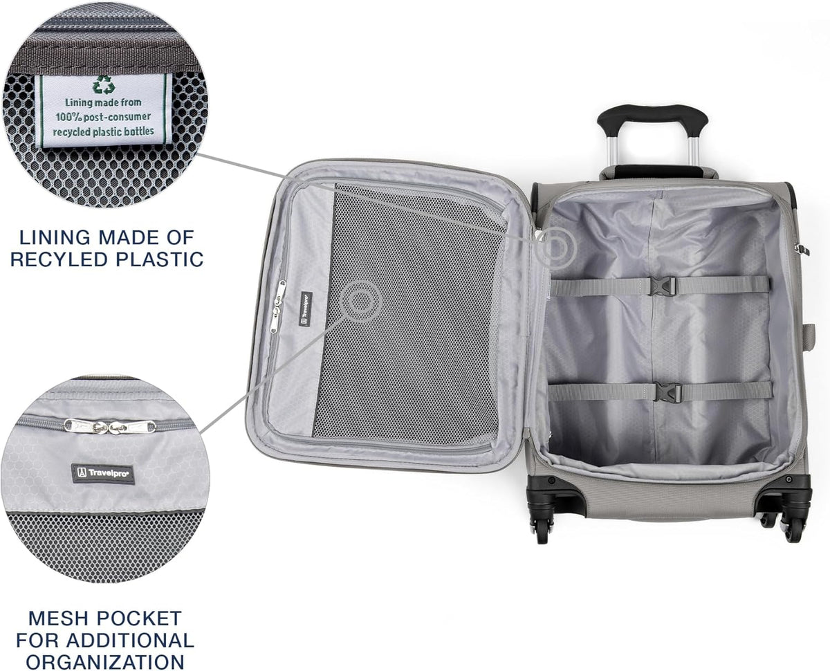 Maxlite 5 Softside Expandable Luggage with 4 Spinner Wheels, Lightweight Suitcase, Men and Women, Slate Green, Carry-on 21-Inch