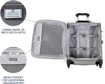 Maxlite 5 Softside Expandable Luggage with 4 Spinner Wheels, Lightweight Suitcase, Men and Women, Slate Green, Carry-on 21-Inch