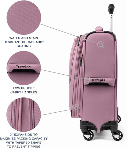Maxlite 5 Softside Expandable Luggage with 4 Spinner Wheels, Lightweight Suitcase, Men and Women, Slate Green, Carry-on 21-Inch