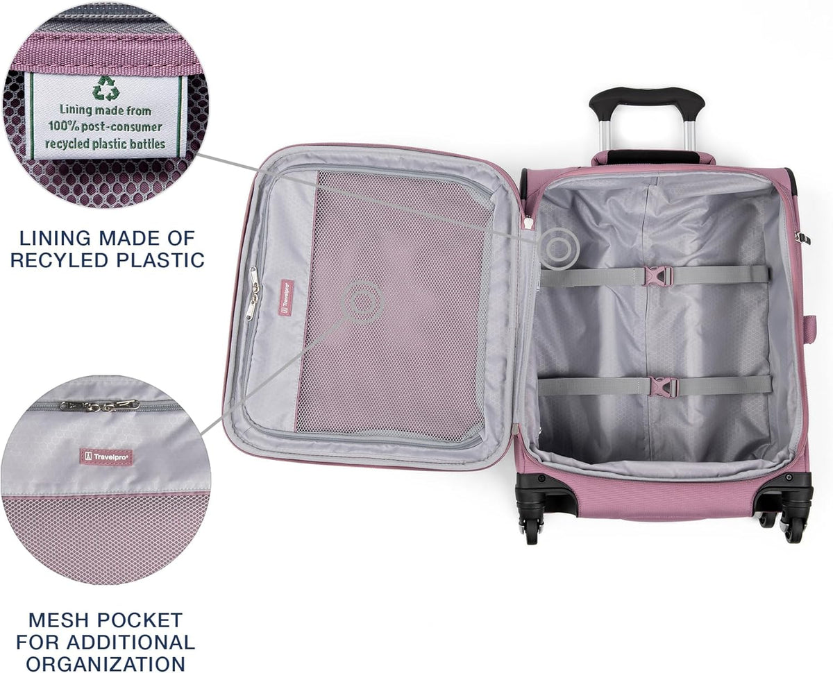 Maxlite 5 Softside Expandable Luggage with 4 Spinner Wheels, Lightweight Suitcase, Men and Women, Slate Green, Carry-on 21-Inch