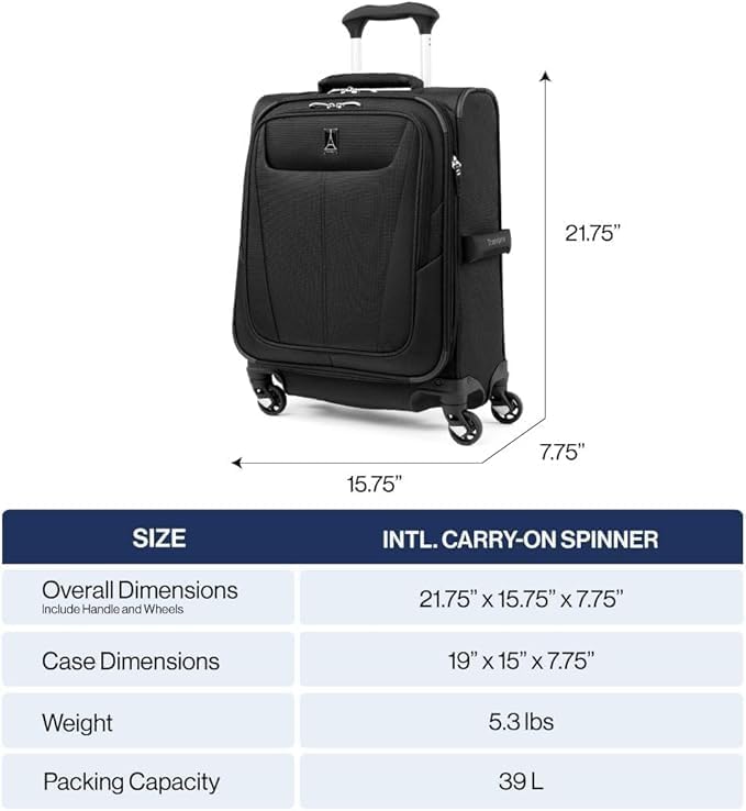 Maxlite 5 Softside Expandable Luggage with 4 Spinner Wheels, Lightweight Suitcase, Men and Women, Slate Green, Carry-on 21-Inch