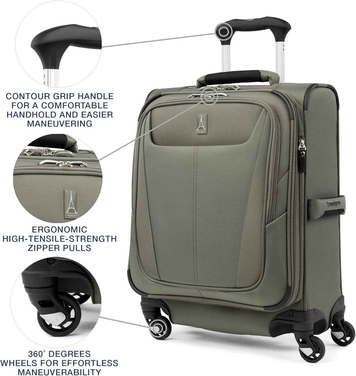 Maxlite 5 Softside Expandable Luggage with 4 Spinner Wheels, Lightweight Suitcase, Men and Women, Slate Green, Carry-on 21-Inch