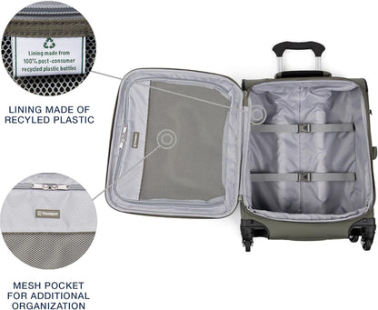Maxlite 5 Softside Expandable Luggage with 4 Spinner Wheels, Lightweight Suitcase, Men and Women, Slate Green, Carry-on 21-Inch
