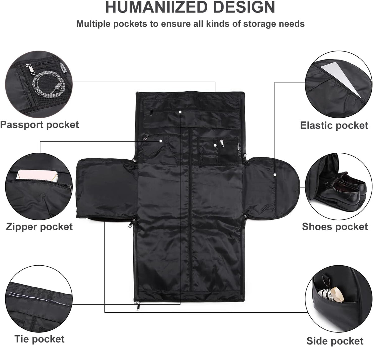 Convertible Travel Garment Bag,Carry on Garment Duffel Bag for Men Women - 2 in 1 Hanging Suitcase Suit Business Travel Bag