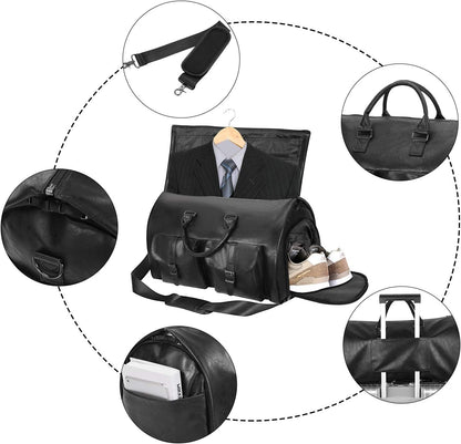 Convertible Travel Garment Bag,Carry on Garment Duffel Bag for Men Women - 2 in 1 Hanging Suitcase Suit Business Travel Bag