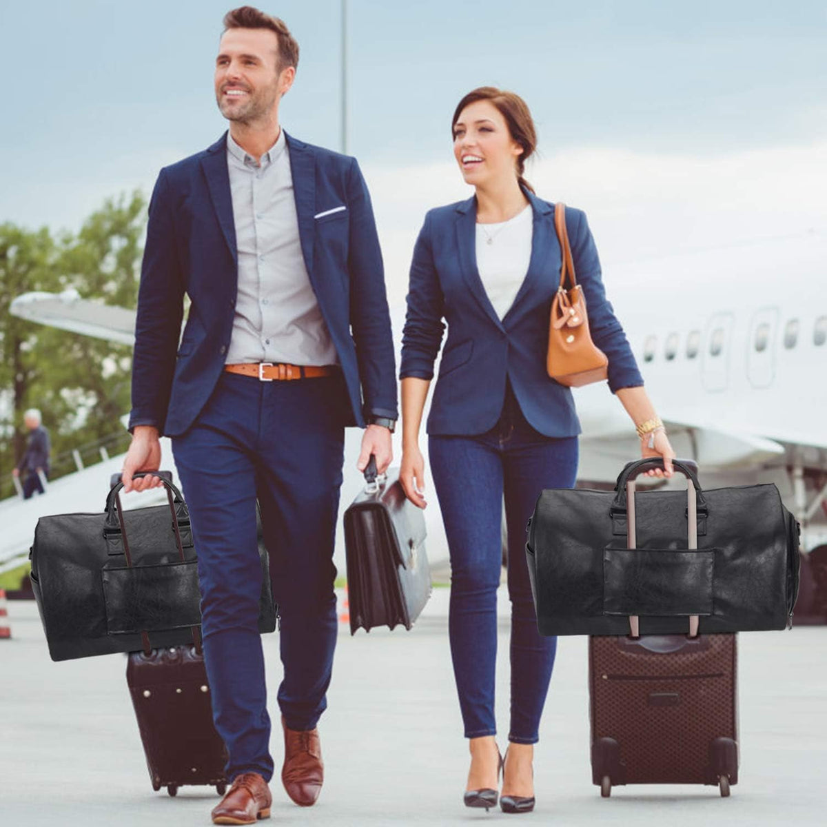 Convertible Travel Garment Bag,Carry on Garment Duffel Bag for Men Women - 2 in 1 Hanging Suitcase Suit Business Travel Bag