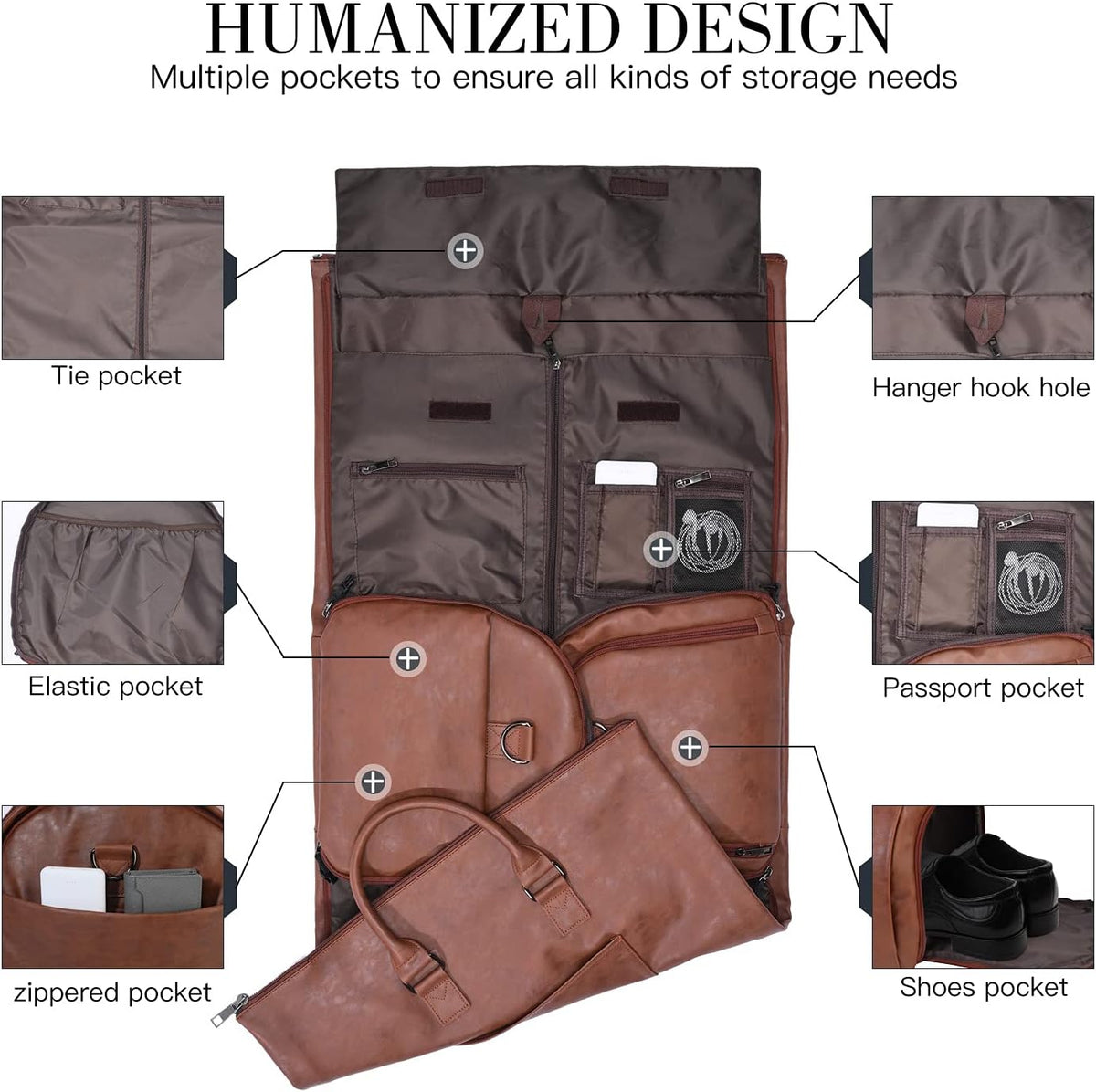 Convertible Travel Garment Bag,Carry on Garment Duffel Bag for Men Women - 2 in 1 Hanging Suitcase Suit Business Travel Bag