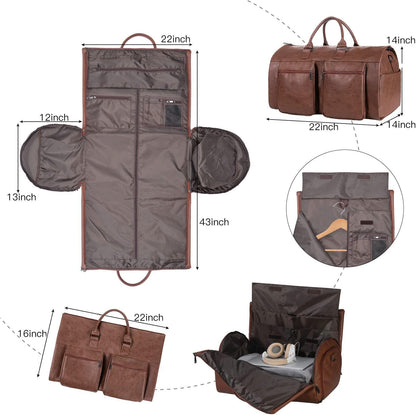 Convertible Travel Garment Bag,Carry on Garment Duffel Bag for Men Women - 2 in 1 Hanging Suitcase Suit Business Travel Bag