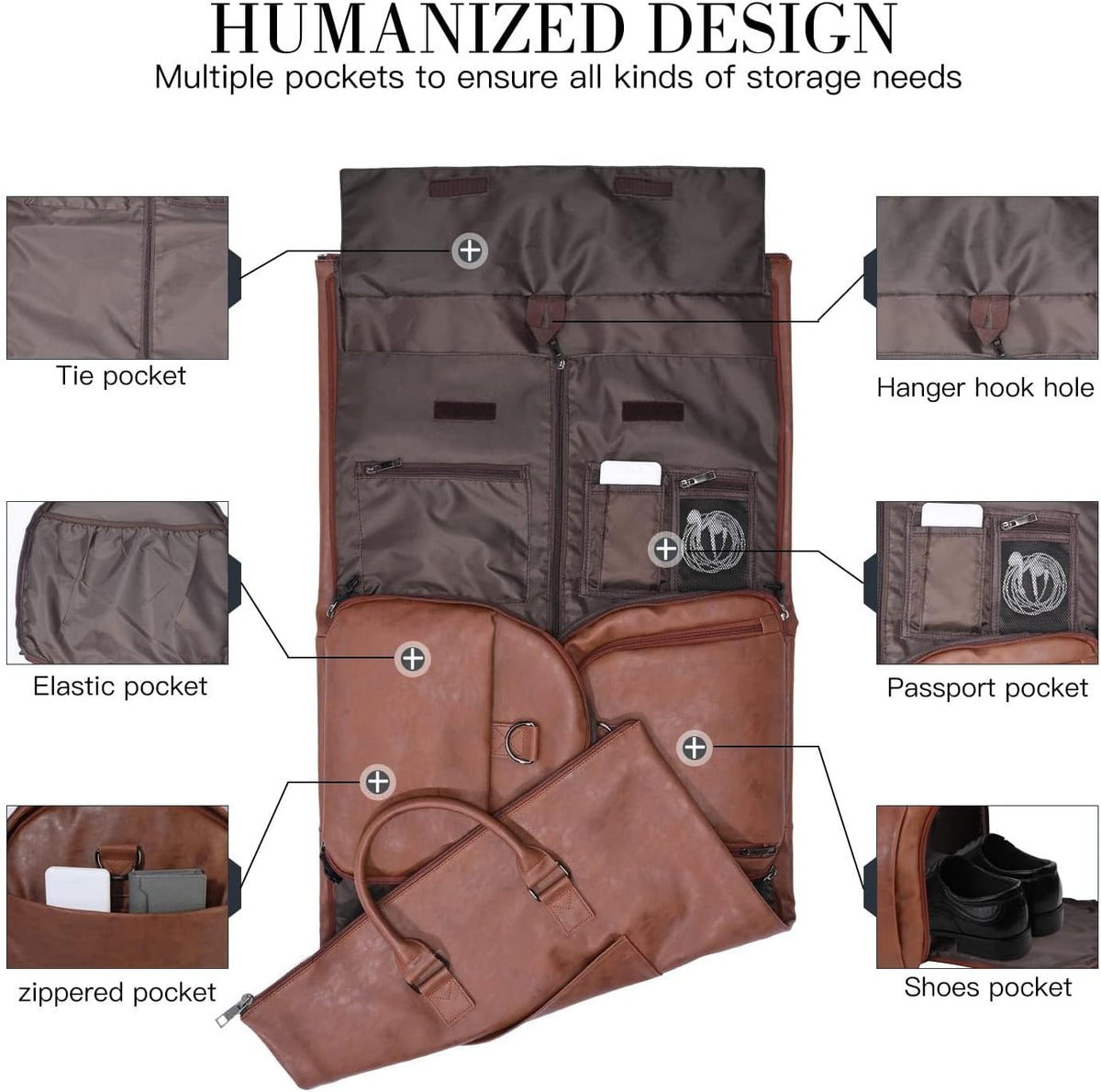 Convertible Travel Garment Bag,Carry on Garment Duffel Bag for Men Women - 2 in 1 Hanging Suitcase Suit Business Travel Bag